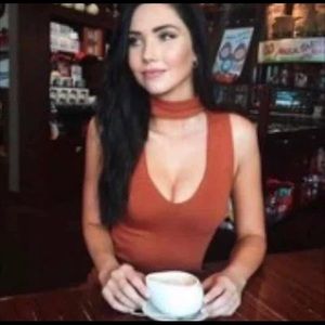 NWOT Rust/red/orange chocker dress